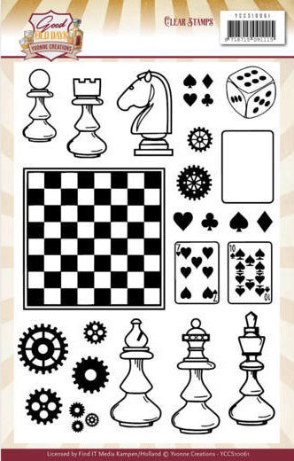 Clear Stamps - Yvonne Creations - Good Old Days - Games