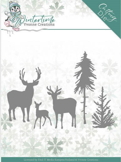 Dies - Yvonne Creations - Winter Time - Deer in the Forest