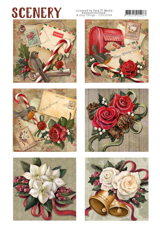 Push Out Scenery - Amy Design - Christmas Roses