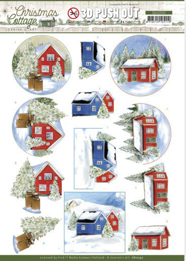 3D Push Out - Jeanine's Art - Christmas Cottage - Winter Cottage