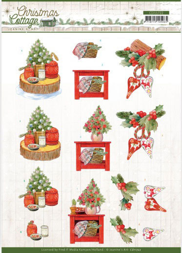 3D Knipvel - Jeanine's Art - Christmas Cottage - Christmas Decoration