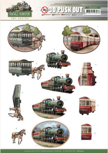 3D Push Out - Amy Design - Vintage Transport - Train