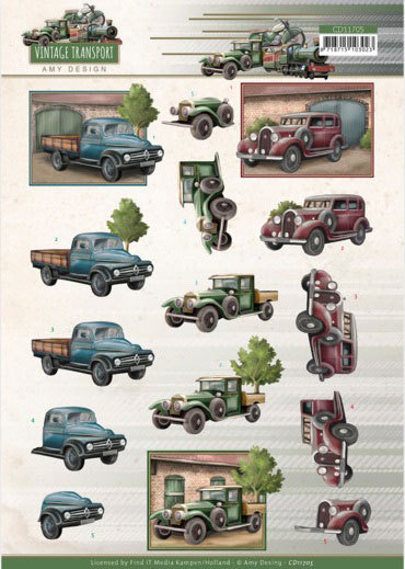 3D Knipvel - Amy Design - Vintage Transport - Truck