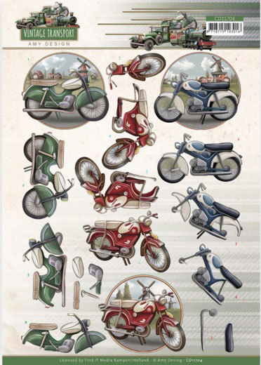 3D Knipvel - Amy Design - Vintage Transport - Moped