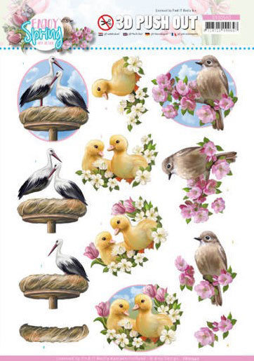 3D Push Out - Amy Design - Enjoy Spring - Birds