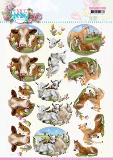 3D Knipvel - Amy Design - Enjoy Spring - Farm Animals
