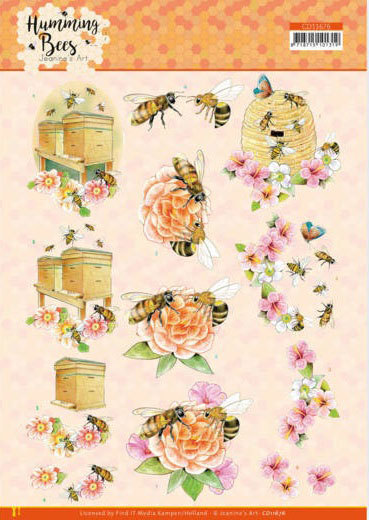 3D Knipvel - Jeanine's Art - Humming Bees - Beehive