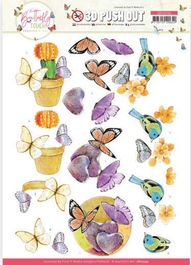 3D Push Out - Jeanine's Art - Butterfly Touch - Orange Butterfly