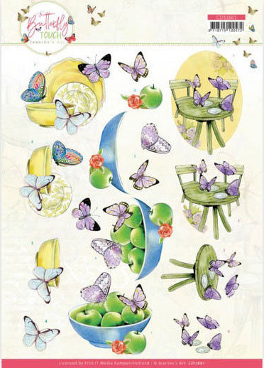 3D Knipvel - Jeanine's Art - Butterfly Touch - Purple Butterfly