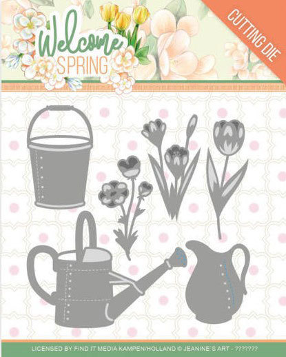 Dies - Jeanine's Art Welcome Spring - Watering Can and Bucket