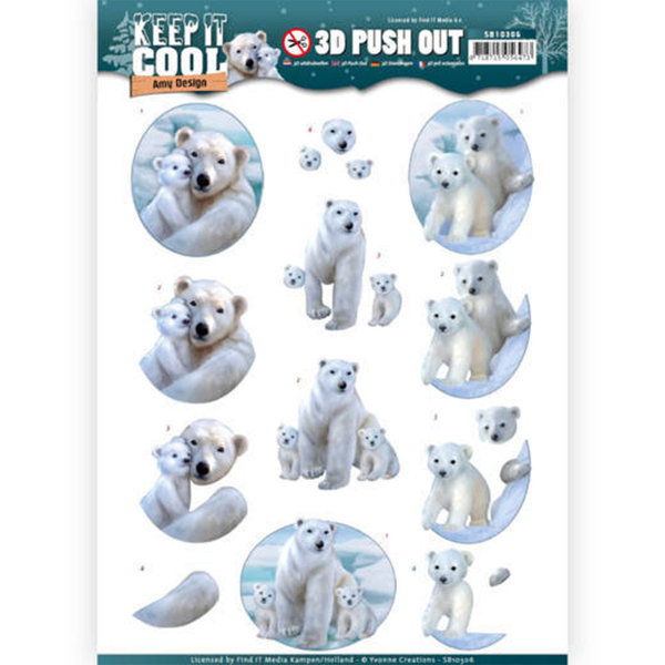 3D Pushout - Amy Design - Keep it Cool - Cool Polar Bears