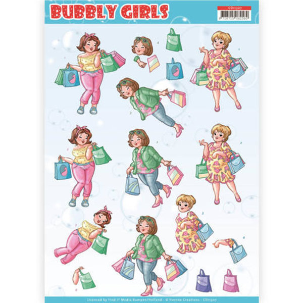 3D Knipvel - Yvonne Creations- Bubbly Girls - Shopping