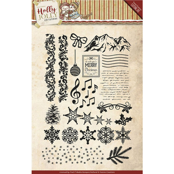 Clearstamp - Yvonne Creations - Holly Jolly