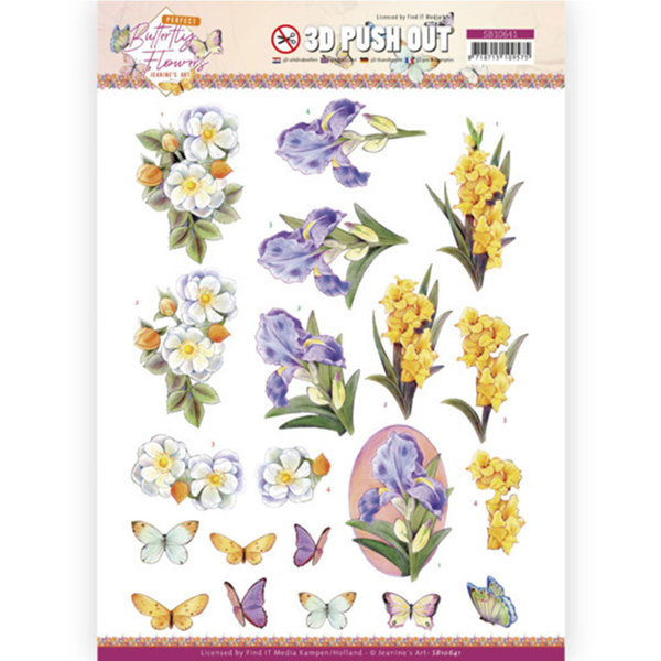 3D Push Out - Jeanine's Art - Perfect Butterfly Flowers - Gladiolus