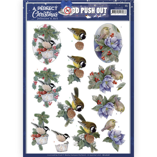 3D Push Out - Jeanine's Art - A Perfect Christmas - Christmas Birds