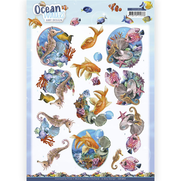 3D Cutting Sheet - Amy Design - Ocean Wonders - Seahorse