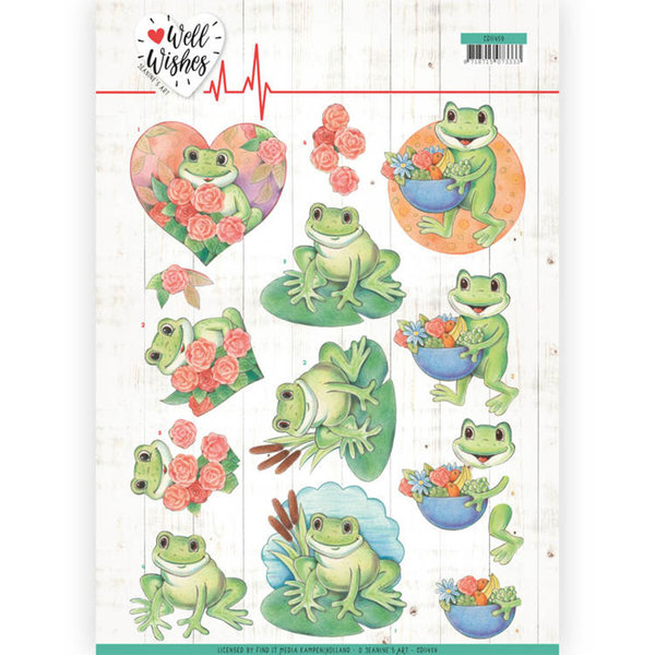 3D Cutting sheet - Jeanine's Art - Well Wishes - Frogs