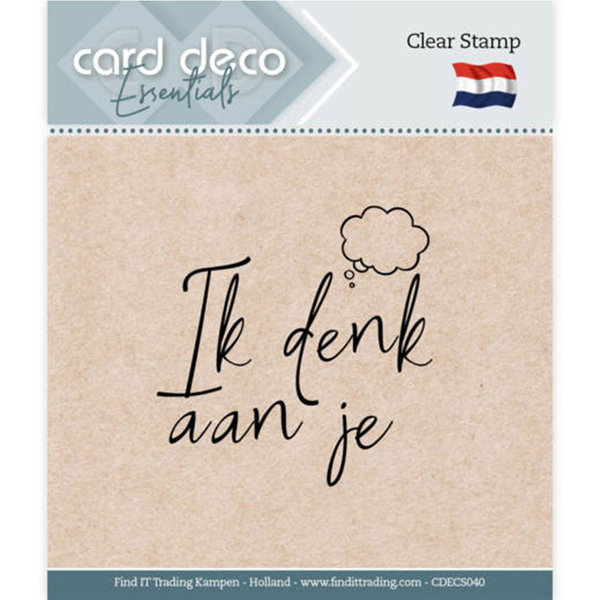 Card Deco Essentials - Clear Stamps - Ik denk aan je