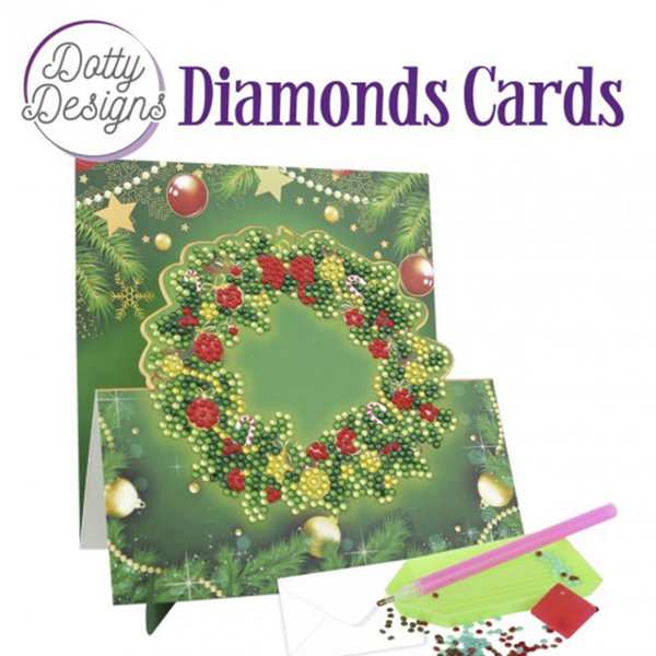 Dotty Designs Diamond Easel Card 148 - Christmas Wreath