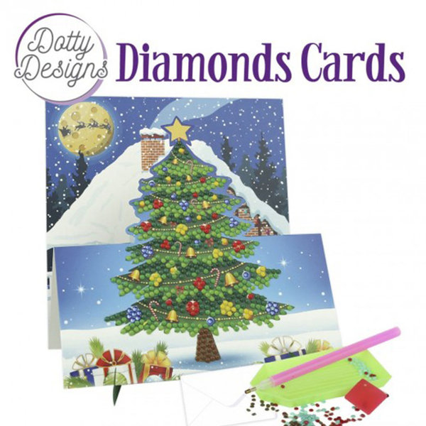 Dotty Designs Diamond Easel Card 138 - Decorated Christmas Tree