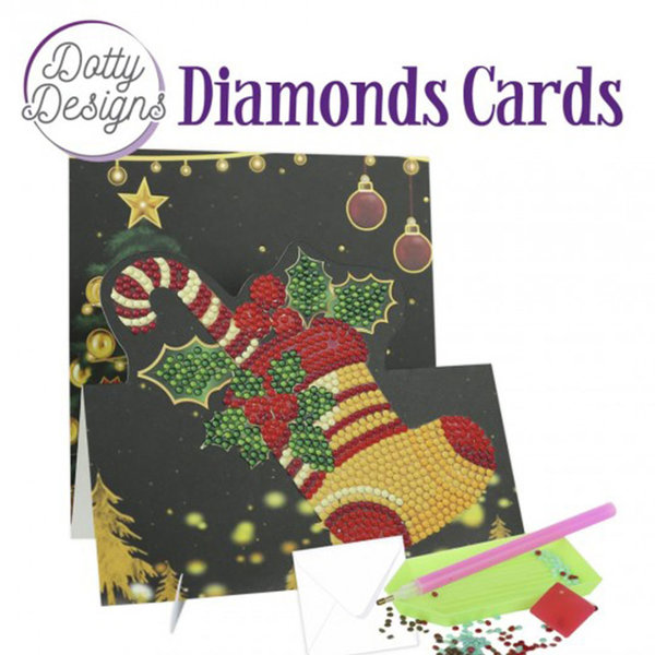 Dotty Designs Diamond Easel Card 137 - Christmas Sock