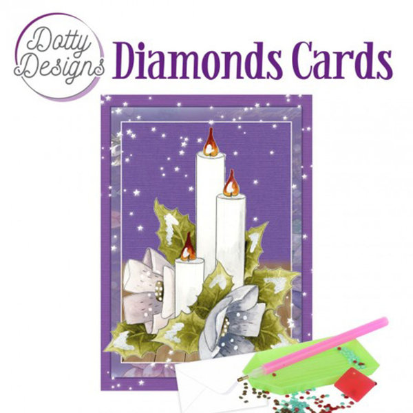 Dotty Designs Diamond Cards - 3 Candles with Flowers