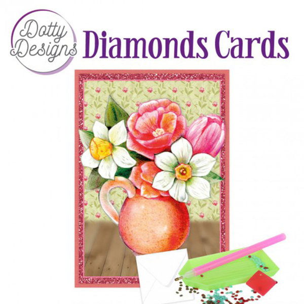 Dotty Designs Diamond Cards - Vase with Flowers