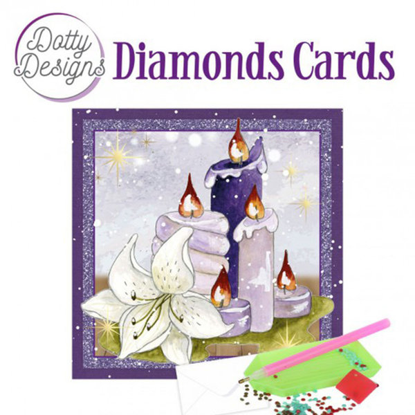 Dotty Designs Diamond Cards - Purple Candle