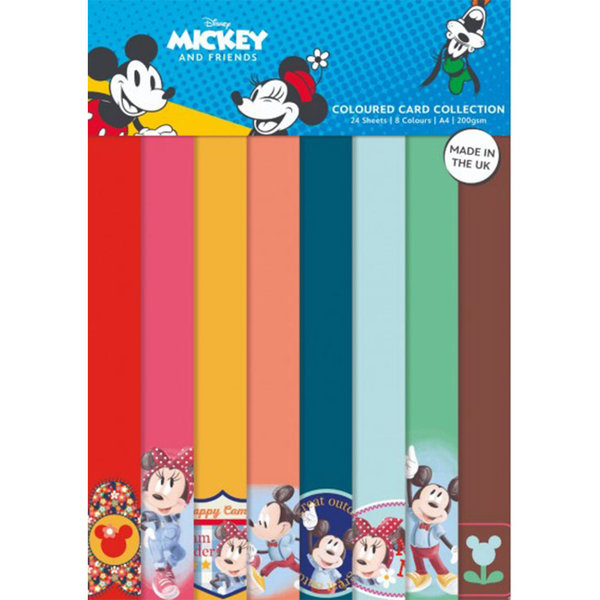 Mickey And Minnie - Coloured Card A4 Pack